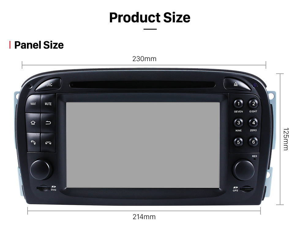 Seicane Lecteur dvd de voiture Android 10.0 7 pouces pour Mercedes SL R230 SL350 SL500 SL55 SL600 SL65 avec GPS Radio TV Bluetooth