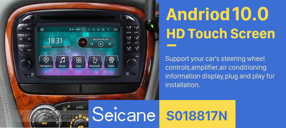 Seicane Android 10.0 Auto-DVD-Player 7 Zoll für Mercedes SL R230 SL350 SL500 SL55 SL600 SL65 mit GPS Radio TV Bluetooth