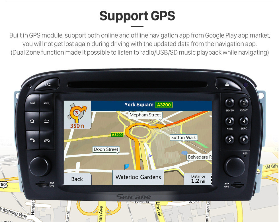 Seicane Android 10.0 Автомобильный DVD-плеер 7 дюймов для Mercedes SL R230 SL350 SL500 SL55 SL600 SL65 с GPS Радио ТВ Bluetooth