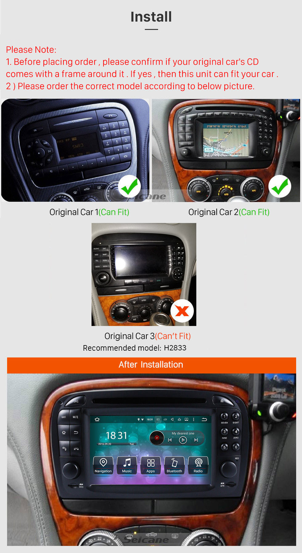 Seicane Android 10.0 GPS Navigation system for 2001-2004 Mercedes SL R230 SL350 SL500 SL55 SL600 SL65 with DVD Player Touch Screen Radio Bluetooth WiFi TV HD 1080P Video Backup Camera steering wheel control USB SD Seicane Android 10.0 GPS Navigation system for 2001-2004 Mercedes SL R230 SL350 SL500 SL55 SL600 SL65 with DVD Player Touch Screen Radio Bluetooth WiFi TV HD 1080P Video Backup Camera steering wheel control USB SD
