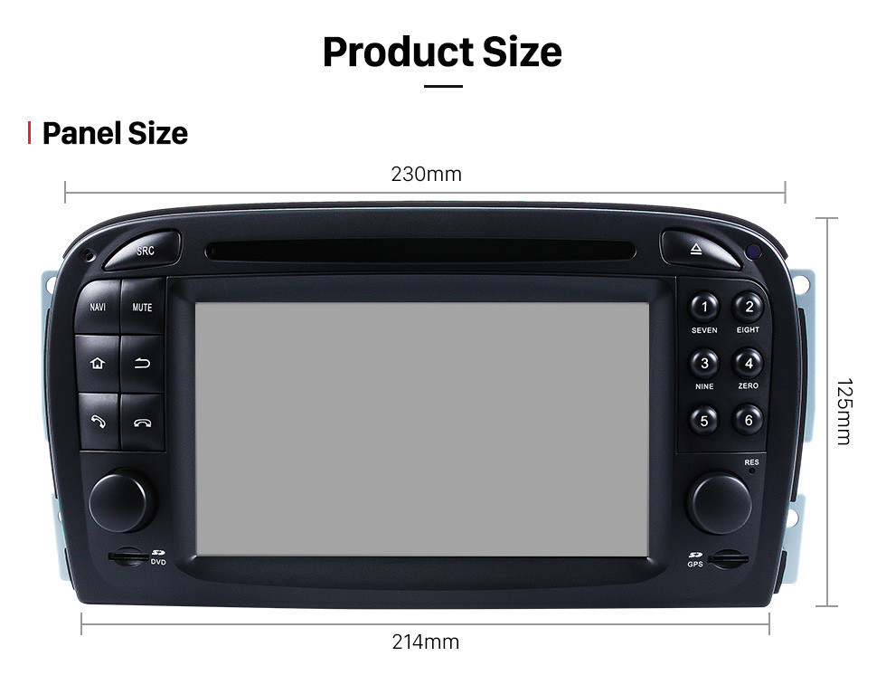 Seicane Android 10.0 GPS-Navigationssystem für 2001–2004 Mercedes SL R230 SL350 SL500 SL55 SL600 SL65 mit DVD-Player, Touchscreen, Radio, Bluetooth, WiFi, TV, HD 1080P, Video-Backup-Kamera, Lenkradsteuerung, USB-SD