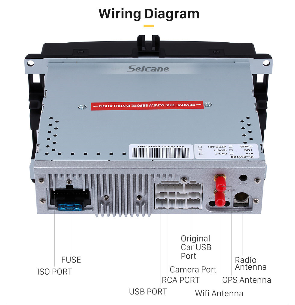 Seicane Android 10.0 7 pouces HD Lecteur DVD à écran tactile pour 2013-2015 Dodge Ram 1500 2500 3500 4500 Radio Navigation GPS Bluetooth WIFI Support TV Caméra de recul Contrôle du volant USB SD 1080P Vidéo