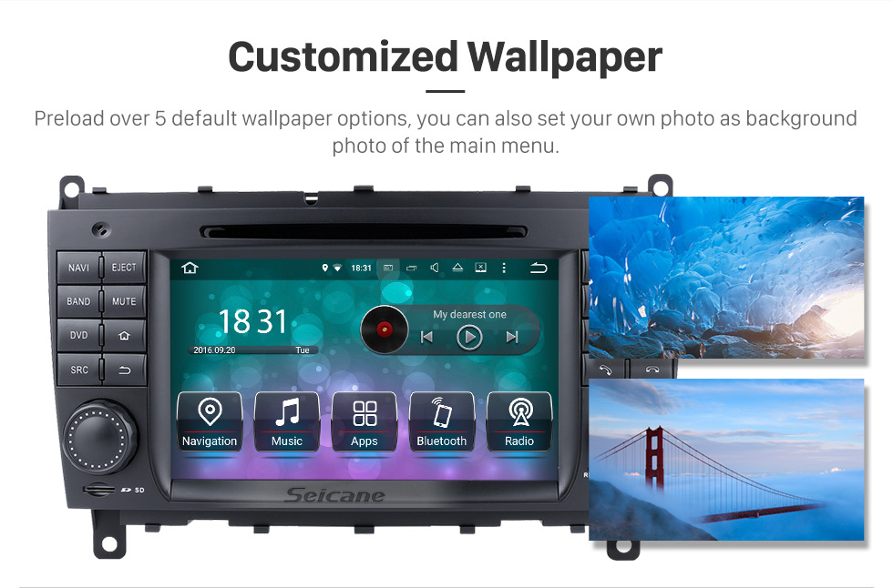 Seicane Android 10.0 GPS Навигационная система для 2006-2011 Mercedes-Benz CLK W209 CLK270 CLK320 CLK350 CLK500 с радио DVD-плеер с сенсорным экраном Bluetooth WiFi TV HD 1080P Резервное копирование видео Камера управления рулевого колеса USB SD