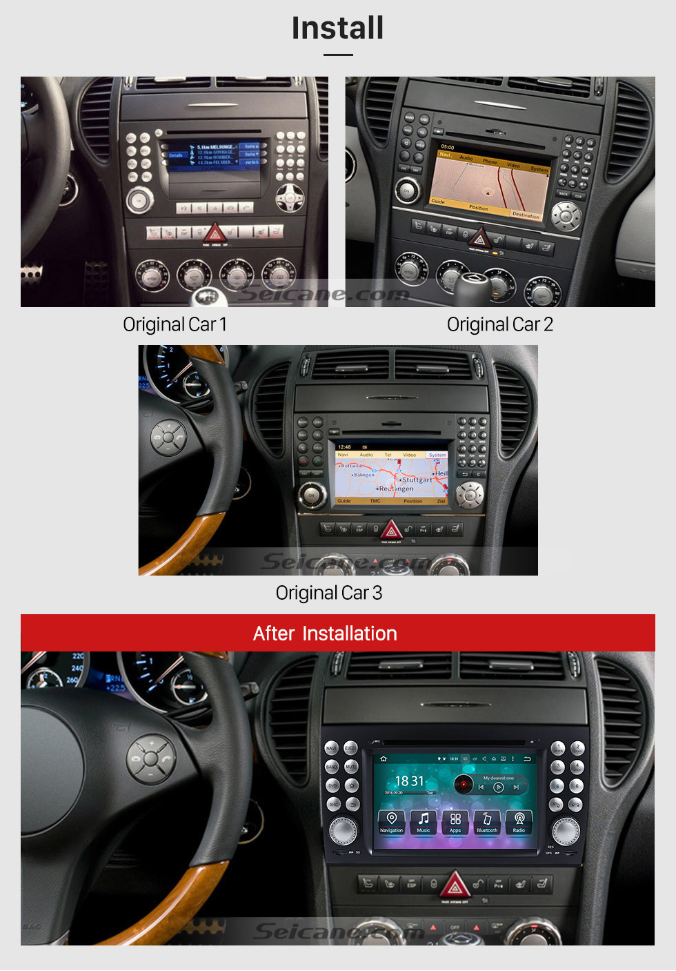 Seicane OEM Android 10.0 DVD Player GPS Navigation system for 2004-2012 Mercedes-Benz SLK W171 R171 with HD 1080P Video Bluetooth Touch Screen Radio WiFi TV Backup Camera steering wheel control USB SD Seicane OEM Android 10.0 DVD Player GPS Navigation system for 2004-2012 Mercedes-Benz SLK W171 R171 with HD 1080P Video Bluetooth Touch Screen Radio WiFi TV Backup Camera steering wheel control USB SD