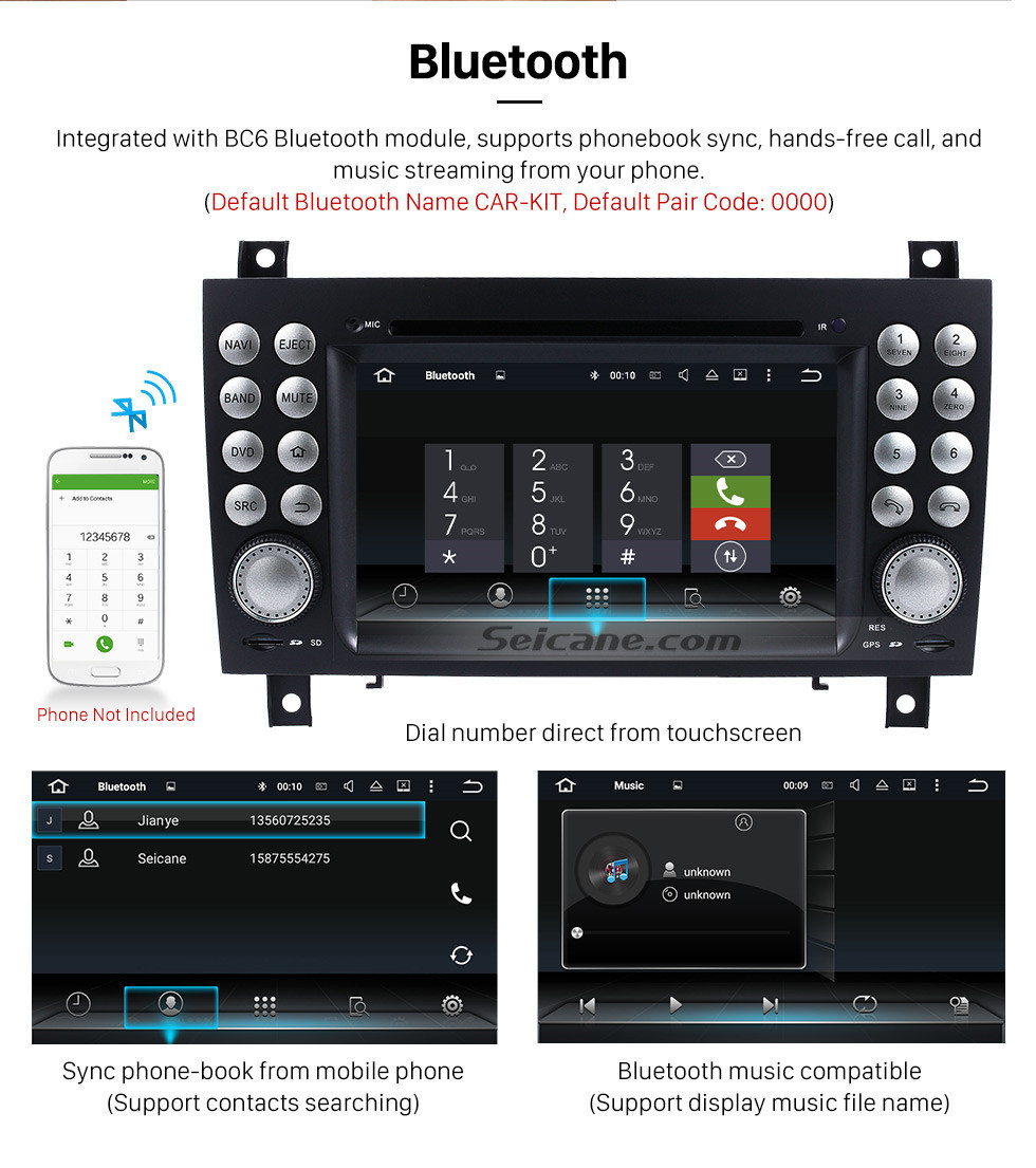 Seicane OEM Android 10.0 DVD Player GPS Navigation system for 2004-2012 Mercedes-Benz SLK W171 R171 with HD 1080P Video Bluetooth Touch Screen Radio WiFi TV Backup Camera steering wheel control USB SD 