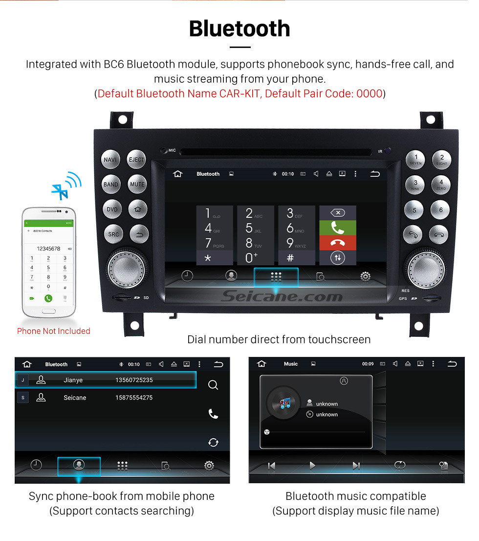 Seicane OEM Android 10.0 DVD-Player GPS-Navigationssystem für 2004-2012 Mercedes-Benz SLK W171 R171 mit HD 1080P Video Bluetooth Touchscreen Radio WiFi TV Backup Kamera Lenkradsteuerung USB SD