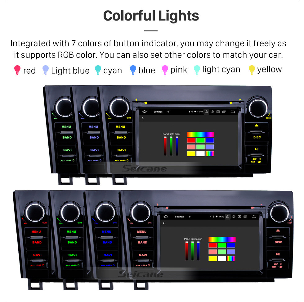 Seicane Radio de navigation GPS à écran tactile Android 8.1 de 7 pouces pour Toyota Sequoia / Toundra 2006-2013 2008-2015 avec prise en charge de Bluetooth WIFI Carplay SWC TPMS