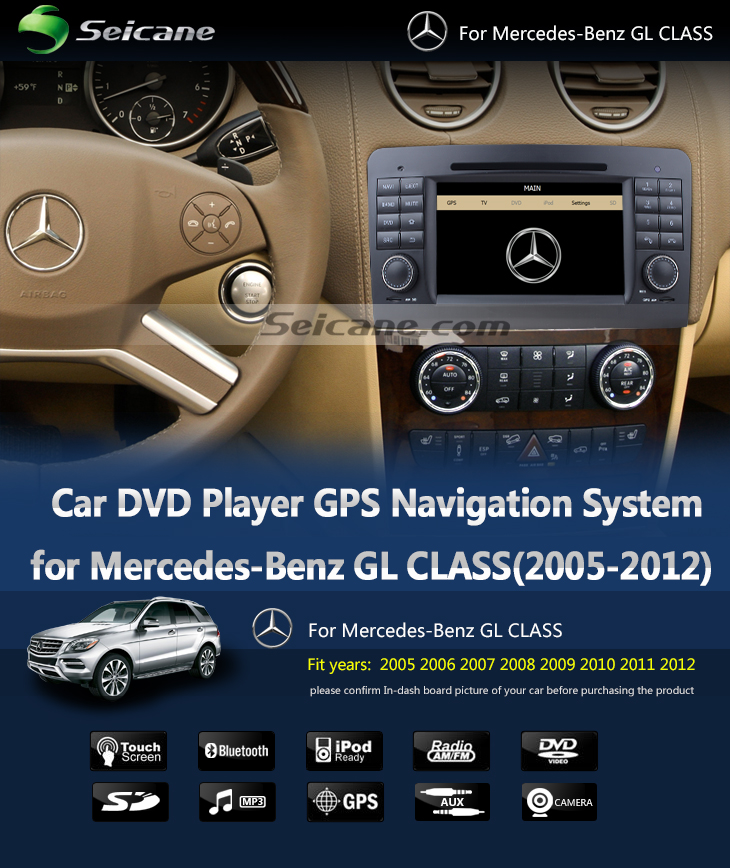 Seicane  Car dvd player for Benz GL CLASS with GPS Radio TV Bluetooth