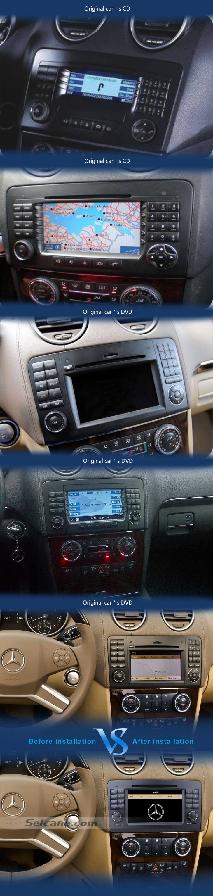 Original car radio Reproductor DVD del coche para Benz GL CLASS con gps radio tv bluetooth