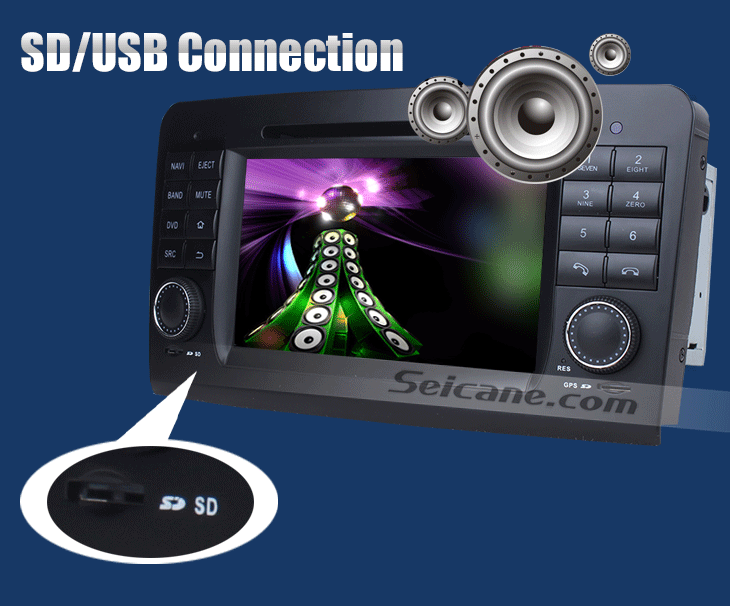 SD/USB Connection leitor de dvd Carro para Benz GL CLASSE com GPS rádio tv bluetooth