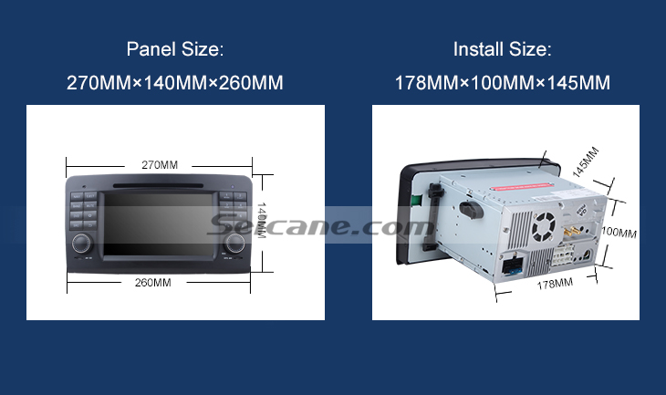 Panel Install Size leitor de dvd Carro para Benz GL CLASSE com GPS rádio tv bluetooth