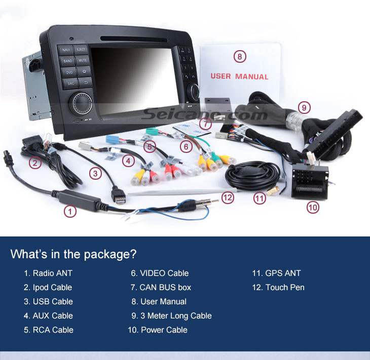 Parts leitor de dvd Carro para Benz GL CLASSE com GPS rádio tv bluetooth