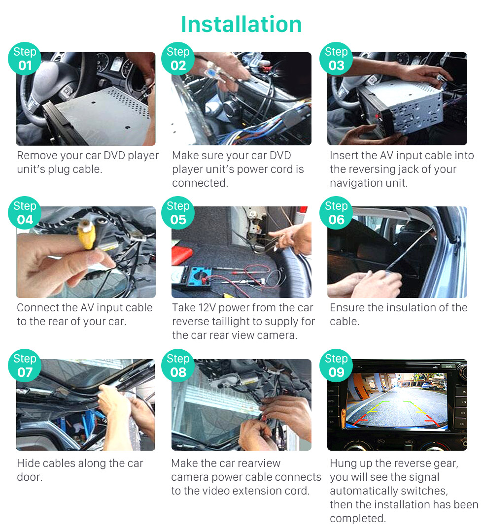 Seicane 170° HD À prova d'água azul governante Visão noturna Carro Retrovisor Câmera para 2007-2011 Audi A6L Frete grátis