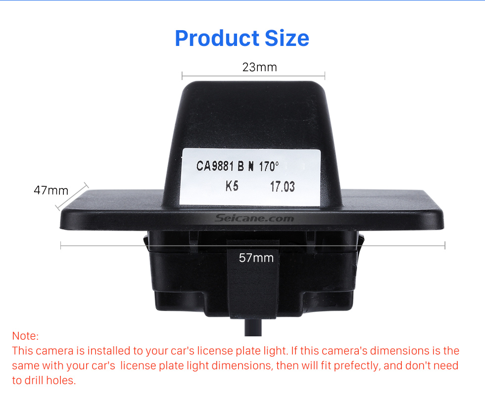Product Size HD SONY CCD 600 TV Lines Wired Car Parking Backup Reversing Camera for KIA K5 version Waterproof Night Vision free shipping Product Size HD SONY CCD 600 TV Lines Wired Car Parking Backup Reversing Camera for KIA K5 version Waterproof Night Vision free shipping