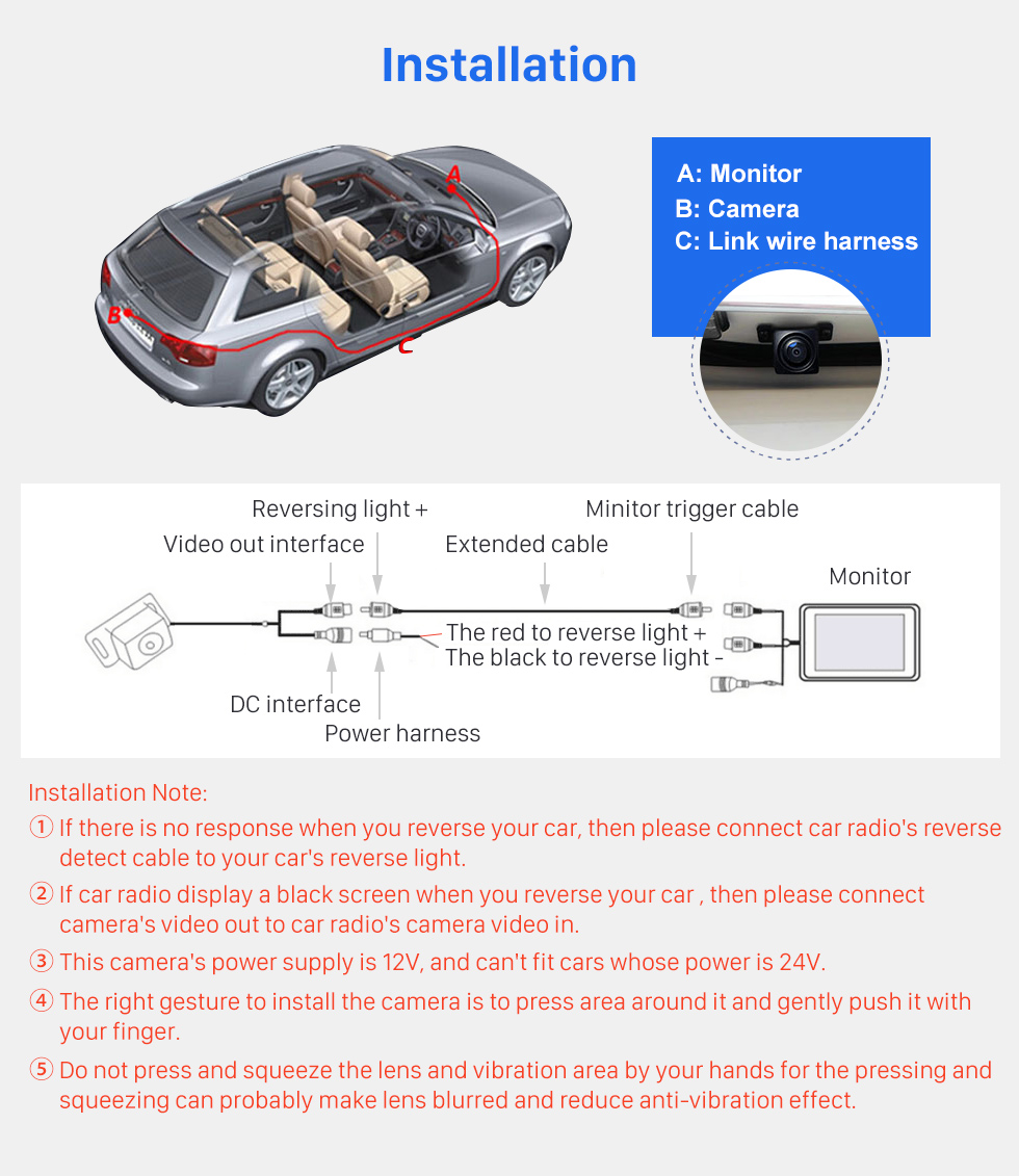 Seicane SONY CCD 600 линий для 2007-2015 Toyota Tundra Tundra резервная камера с черной задка проводной Водонепроницаемый Стоянка для автомобилей ночного видения