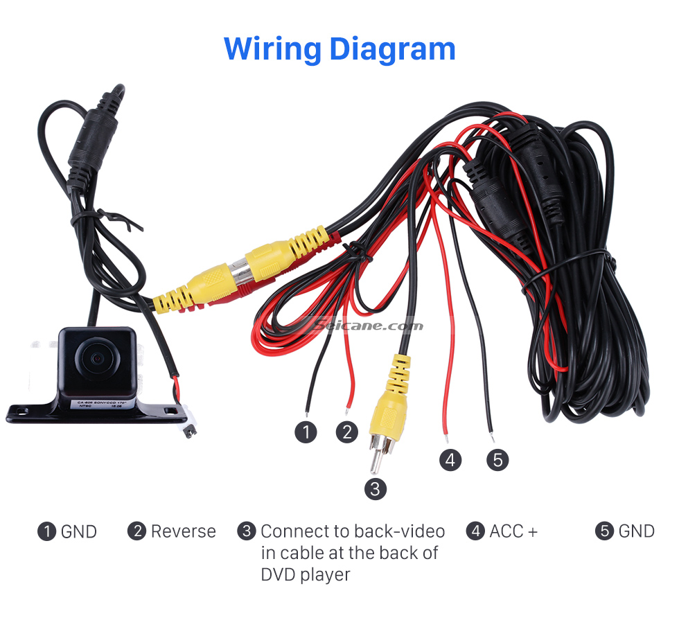 Seicane Sony CCD Universal HD Car Rearview Camera Parking Monitor for Dash Stereo Radio Waterproof 