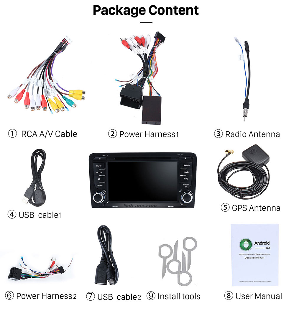 Seicane Seicane S127683 16G 2003-2011 Audi A3 Android 7.1.1 Автомобиль Радио навигация Aftermarket стерео с Четырехъядерные процессоры CPU AM FM Radio Зеркало Ссылка OBD2 3G WiFi Bluetooth DVD HD 1024*600 Мульти-сенсорный экран Auto A/V HD 1080P видео Seicane Seicane S127683 16G 2003-2011 Audi A3 Android 7.1.1 Автомобиль Радио навигация Aftermarket стерео с Четырехъядерные процессоры CPU AM FM Radio Зеркало Ссылка OBD2 3G WiFi Bluetooth DVD HD 1024*600 Мульти-сенсорный экран Auto A/V HD 1080P видео
