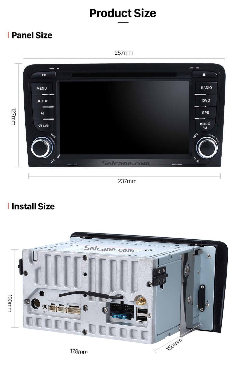 Seicane Seicane S127683 16G 2003-2011 Audi A3 Android 7.1.1 Автомобиль Радио навигация Aftermarket стерео с Четырехъядерные процессоры CPU AM FM Radio Зеркало Ссылка OBD2 3G WiFi Bluetooth DVD HD 1024*600 Мульти-сенсорный экран Auto A/V HD 1080P видео Seicane Seicane S127683 16G 2003-2011 Audi A3 Android 7.1.1 Автомобиль Радио навигация Aftermarket стерео с Четырехъядерные процессоры CPU AM FM Radio Зеркало Ссылка OBD2 3G WiFi Bluetooth DVD HD 1024*600 Мульти-сенсорный экран Auto A/V HD 1080P видео