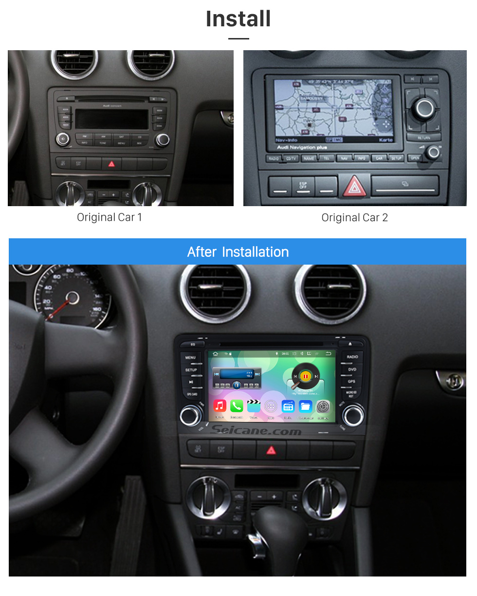 Seicane Seicane S127683 16G 2003-2011 Audi A3 Android 7.1.1 Автомобиль Радио навигация Aftermarket стерео с Четырехъядерные процессоры CPU AM FM Radio Зеркало Ссылка OBD2 3G WiFi Bluetooth DVD HD 1024*600 Мульти-сенсорный экран Auto A/V HD 1080P видео Seicane Seicane S127683 16G 2003-2011 Audi A3 Android 7.1.1 Автомобиль Радио навигация Aftermarket стерео с Четырехъядерные процессоры CPU AM FM Radio Зеркало Ссылка OBD2 3G WiFi Bluetooth DVD HD 1024*600 Мульти-сенсорный экран Auto A/V HD 1080P видео