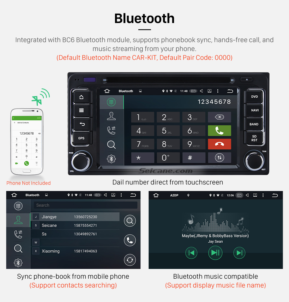 Seicane Android 6.0 Aftermarket Car Radio GPS Navigation System for 2001-2008 TOYOTA RAV4 with DVD Player Bluetooth WiFi Mirror Link Steering Wheel Control 1080P Video Seicane Android 6.0 Aftermarket Car Radio GPS Navigation System for 2001-2008 TOYOTA RAV4 with DVD Player Bluetooth WiFi Mirror Link Steering Wheel Control 1080P Video