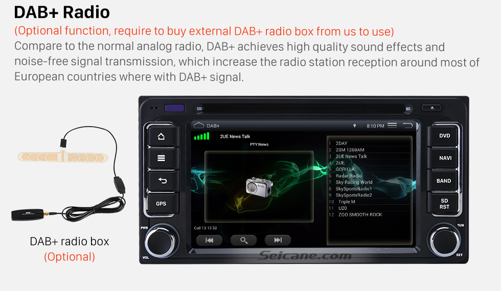 Seicane Android 6.0 Aftermarket Car Radio GPS Navigation System for 2001-2008 TOYOTA RAV4 with DVD Player Bluetooth WiFi Mirror Link Steering Wheel Control 1080P Video Seicane Android 6.0 Aftermarket Car Radio GPS Navigation System for 2001-2008 TOYOTA RAV4 with DVD Player Bluetooth WiFi Mirror Link Steering Wheel Control 1080P Video