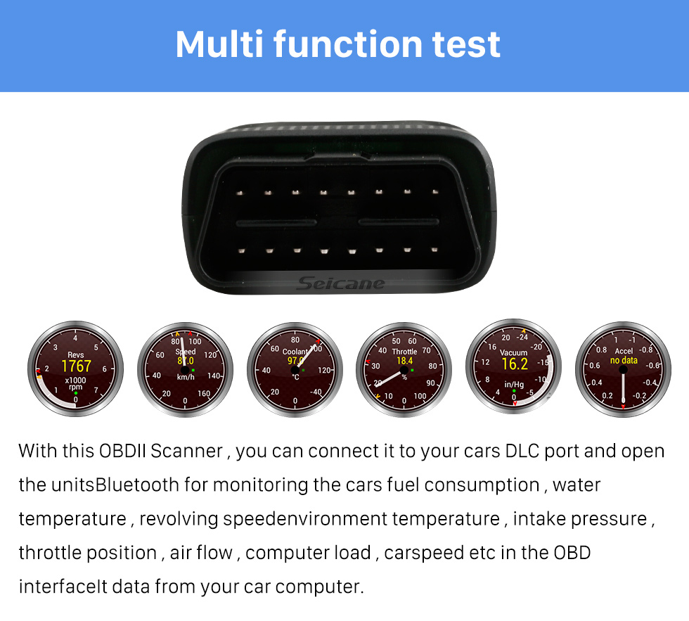 Seicane Seicane-Newest Super Mini V1.5 ELM327 OBD OBD2  ELM327 Bluetooth Interface Auto Car Scanner Diagnostic Tool