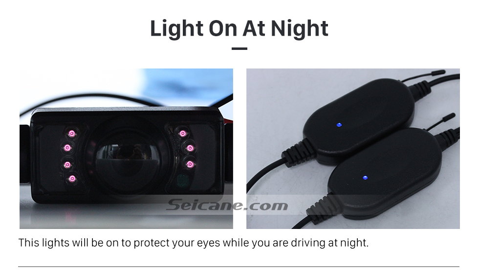 Light On At Night Seicane Wireless Rearview Camera for aftermarket car radio
