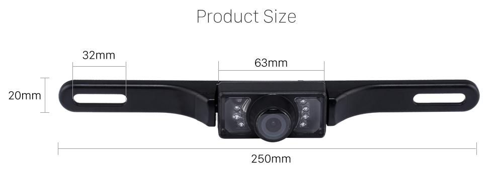 Product Size Seicane Wire Rearview Camera para la radio del mercado de accesorios