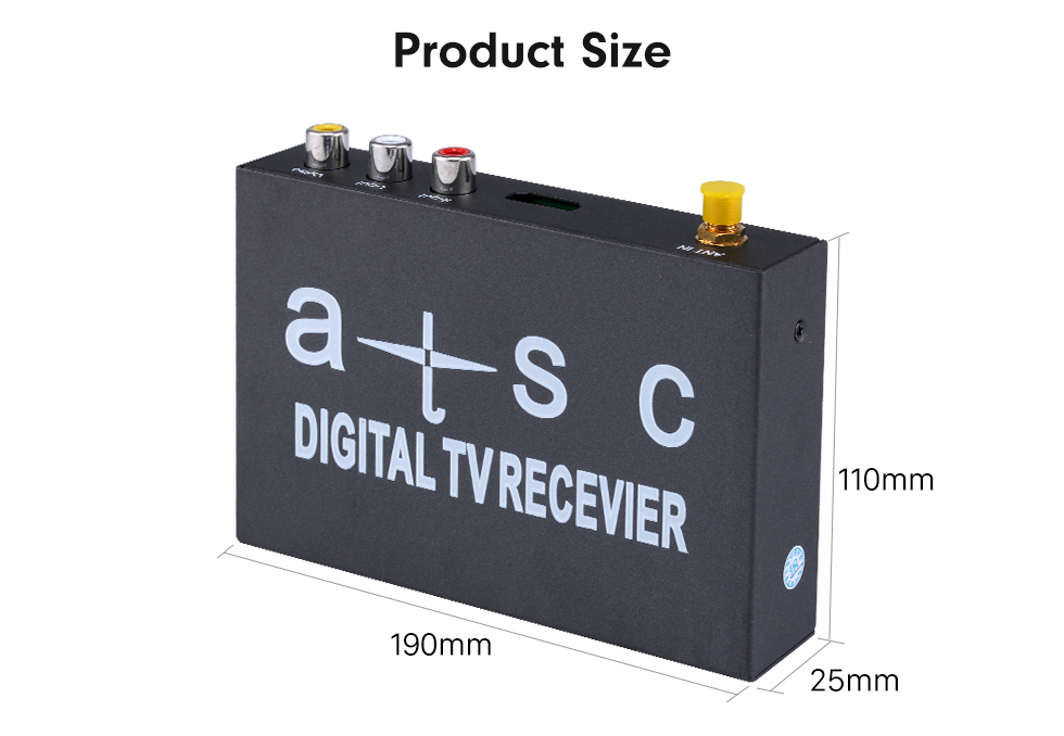 Product Size TV numérique ATSC Pour Seicane lecteur DVD de voiture