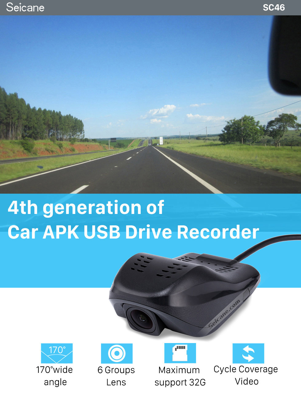 Seicane Full HD 1920x1080p Auto-Kamera Video-Recorder DVR Für S100 S150 S160 Series DVD Stereo Headunit-Radio mit H.264 Video Code Seicane Full HD 1920x1080p Auto-Kamera Video-Recorder DVR Für S100 S150 S160 Series DVD Stereo Headunit-Radio mit H.264 Video Code