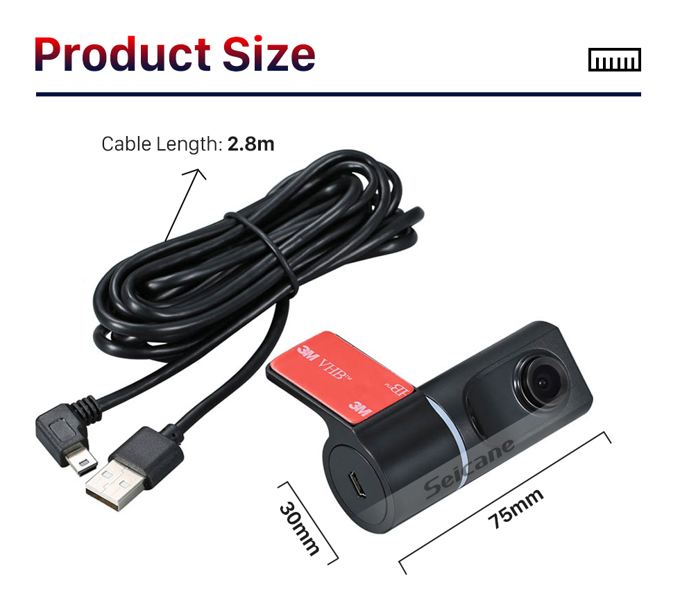 Seicane Caméra d&amp;#39;enregistrement USB DVR Seicane HD avec prise en charge du DVD de voiture Android