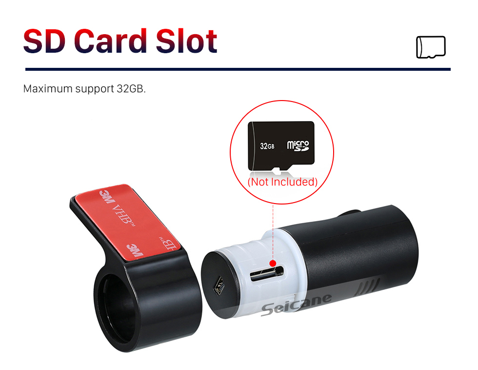 Seicane Caméra d&amp;#39;enregistrement USB DVR Seicane HD avec prise en charge du DVD de voiture Android