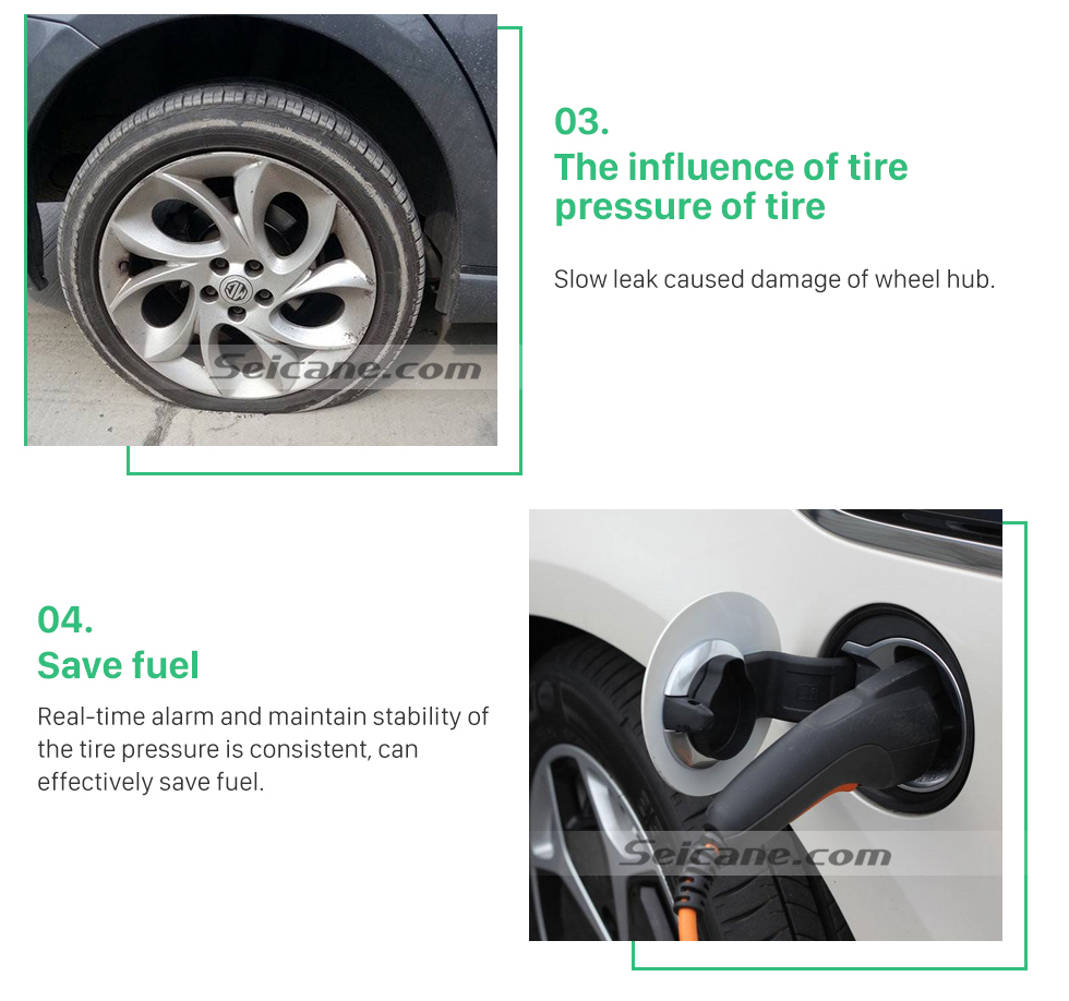 Seicane Система контроля давления в шинах TPMS Новый DVD-плеер для Android-автомобиля с 4-х внешних датчиков ЖК-дисплей Seicane Система контроля давления в шинах TPMS Новый DVD-плеер для Android-автомобиля с 4-х внешних датчиков ЖК-дисплей
