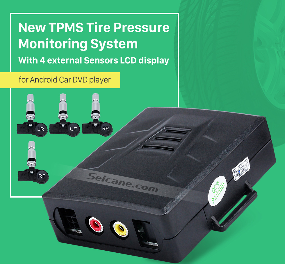 Seicane Система контроля давления в шинах TPMS Новый DVD-плеер для Android-автомобиля с 4-х внешних датчиков ЖК-дисплей Seicane Система контроля давления в шинах TPMS Новый DVD-плеер для Android-автомобиля с 4-х внешних датчиков ЖК-дисплей