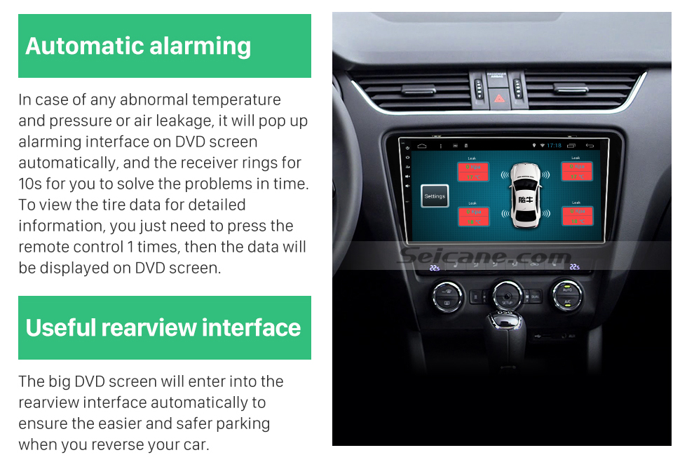 Seicane Система контроля давления в шинах TPMS Новый DVD-плеер для Android-автомобиля с 4-х внешних датчиков ЖК-дисплей Seicane Система контроля давления в шинах TPMS Новый DVD-плеер для Android-автомобиля с 4-х внешних датчиков ЖК-дисплей
