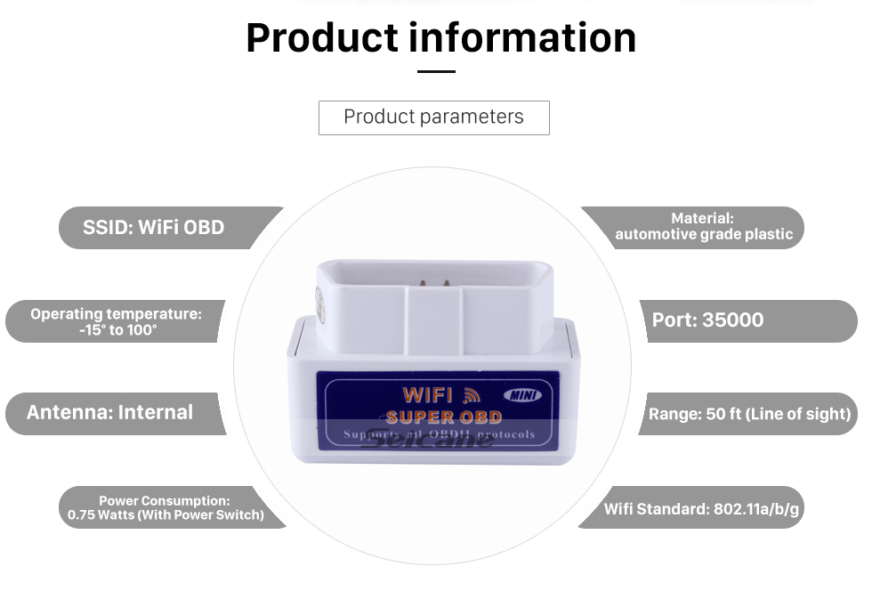 Seicane Seicane High Quality WIFI OBD2 / OBDII Auto Diagnostic Scanner WIFI Diagnostic Tool for Android car stereo GPS navigation system