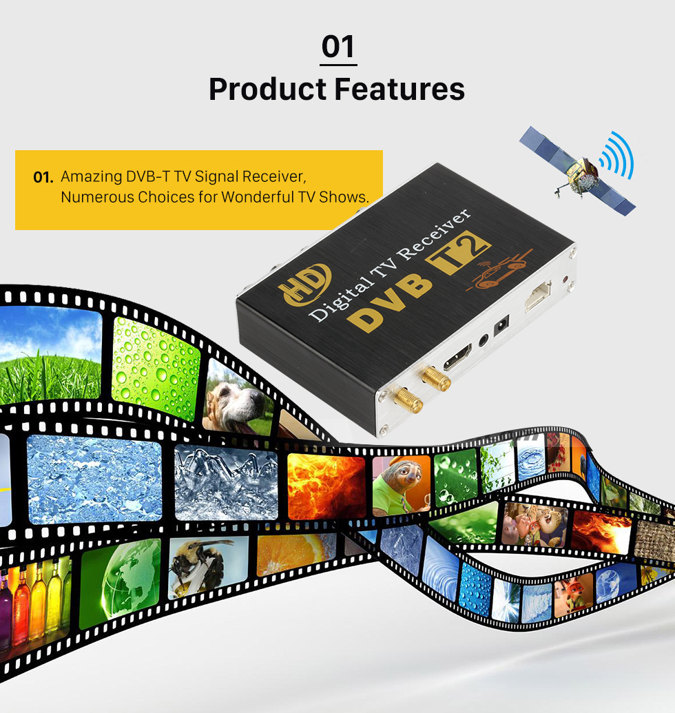 Seicane Sintonizador de TV Digital DVB-T para reproductor de DVD de coche Seicane