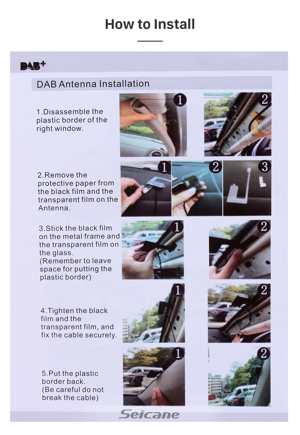 Seicane HD Car Digital Radio DAB + Receptor de áudio Sintonizador de rádio com função RDS Interface USB