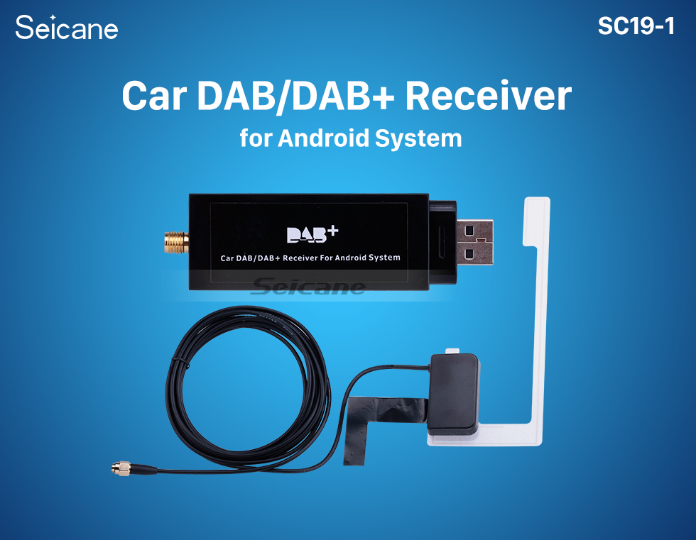 Seicane HD Car Digital Radio DAB + receptor de audio sintonizador de radio con función RDS interfaz USB