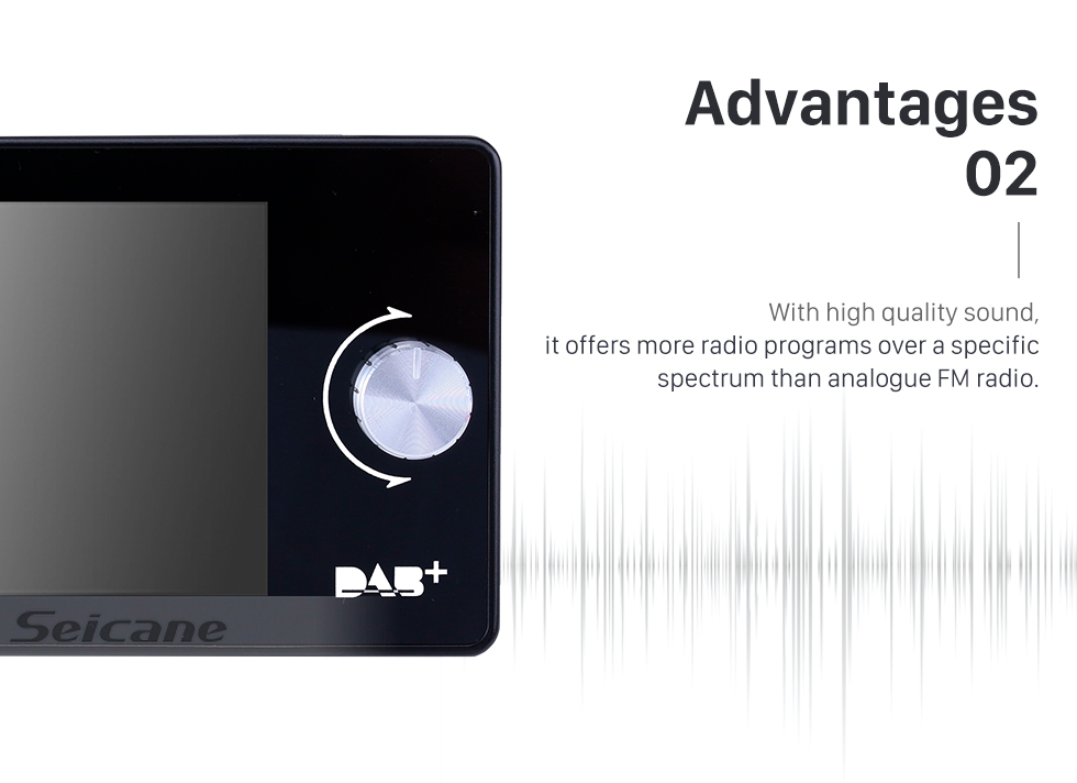 Seicane DAB / DAB + -Empfänger im Auto Bluetooth Music Freisprech-USB / TF-Musikadapter mit 2,8-Zoll-TFT-LCD-Farbdisplay