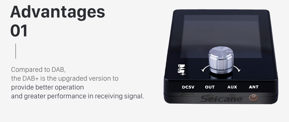 Seicane DAB / DAB + -Empfänger im Auto Bluetooth Music Freisprech-USB / TF-Musikadapter mit 2,8-Zoll-TFT-LCD-Farbdisplay