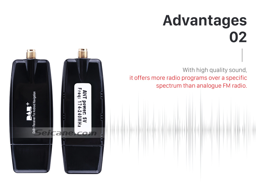 Seicane High Quality Mini Portable High Quality Sound Digital Radio Receiver DAB+ Radio Tuner with RDS function USB Interface Omni-directional antenna