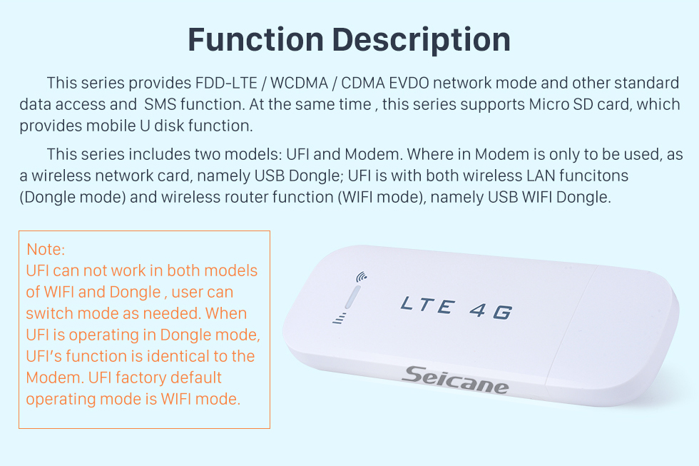 Seicane High Quality Universal Modem External 4G Module for Car DVD Player support 4G network FDD-LTE 3G network LTE FDD HSPA Seicane High Quality Universal Modem External 4G Module for Car DVD Player support 4G network FDD-LTE 3G network LTE FDD HSPA