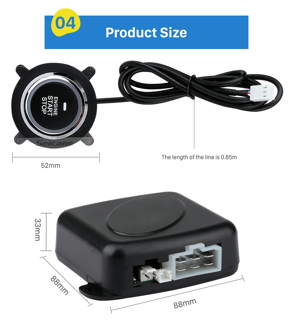 Seicane Universal Dormant Lock Sistema de controle remoto com sistema com um botão Start Stop Anti-theft Car Alarm system Seicane Universal Dormant Lock Sistema de controle remoto com sistema com um botão Start Stop Anti-theft Car Alarm system