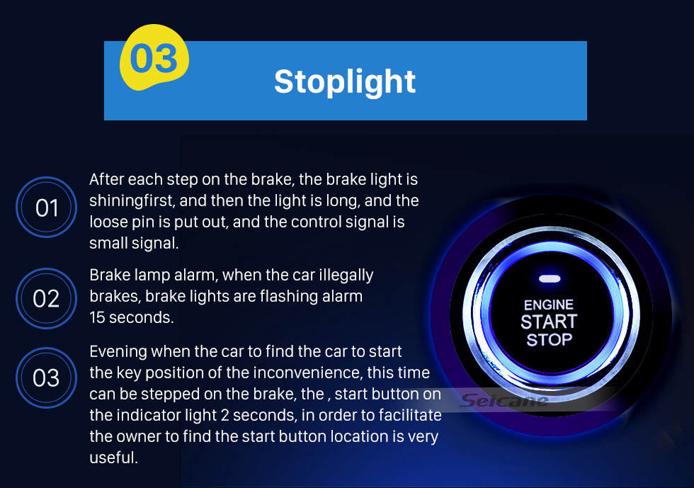 Seicane Universal Dormant Lock Sistema de controle remoto com sistema com um botão Start Stop Anti-theft Car Alarm system Seicane Universal Dormant Lock Sistema de controle remoto com sistema com um botão Start Stop Anti-theft Car Alarm system