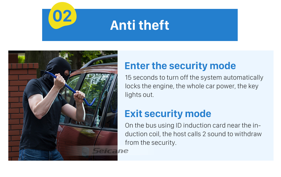 Seicane Universal Dormant Lock Sistema de controle remoto com sistema com um botão Start Stop Anti-theft Car Alarm system Seicane Universal Dormant Lock Sistema de controle remoto com sistema com um botão Start Stop Anti-theft Car Alarm system