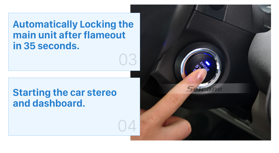 Seicane Universal Dormant Lock Sistema de controle remoto com sistema com um botão Start Stop Anti-theft Car Alarm system Seicane Universal Dormant Lock Sistema de controle remoto com sistema com um botão Start Stop Anti-theft Car Alarm system