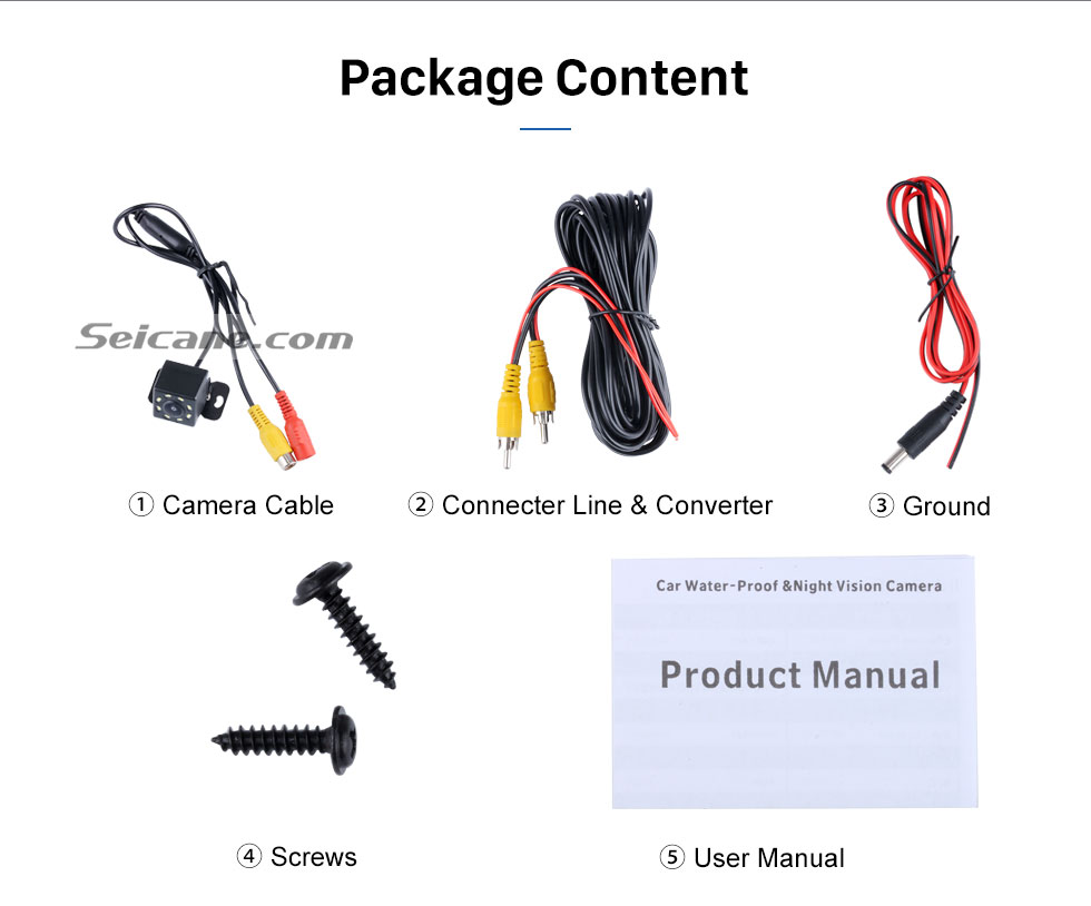 Seicane HD Auto Rückfahrkamera Rückfahrkamera Backup Monitor Kit CCD CMOS mit 8 LED