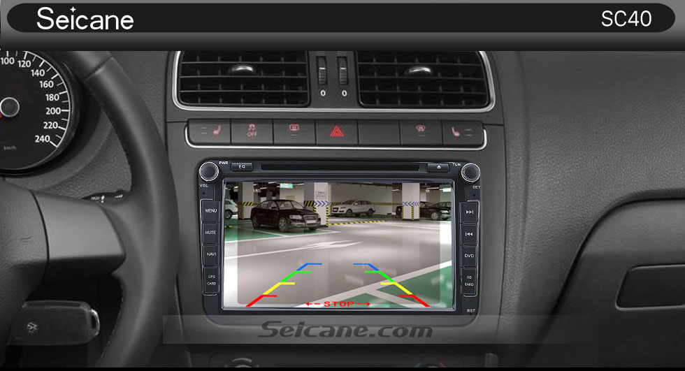 Seicane Kit de moniteur de secours de stationnement d'inverse de stationnement de caméra de Rearview de voiture de HD CCD CMOS avec 8 LED