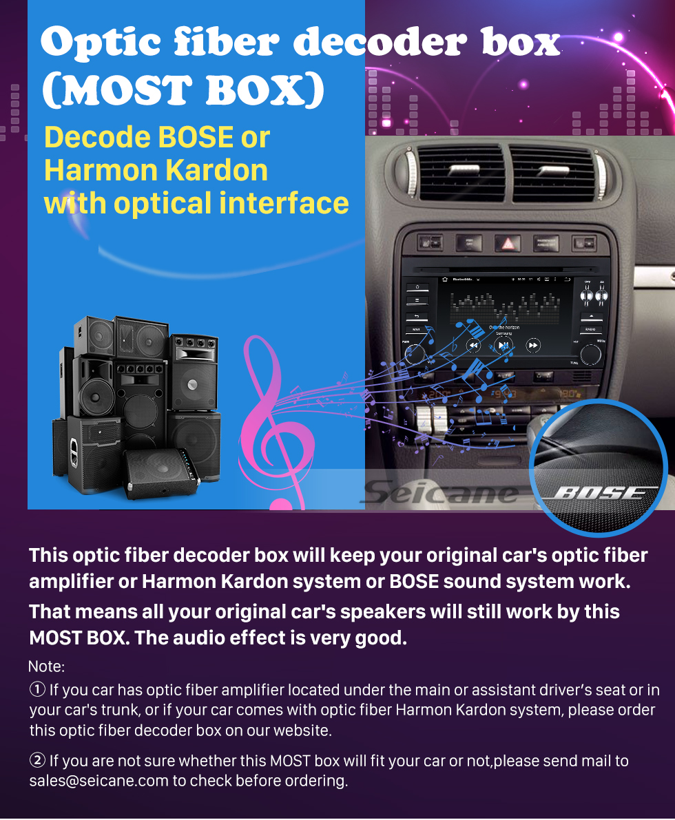 Seicane 2003-2012 Porsche Cayenne Auto Glasfaser Decoder Die meisten Box Bose Harmon Kardon Digital Audio Verstärker Optic Interface Converter Seicane 2003-2012 Porsche Cayenne Auto Glasfaser Decoder Die meisten Box Bose Harmon Kardon Digital Audio Verstärker Optic Interface Converter